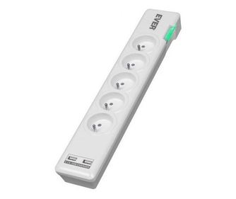 Удължител Ever Power Supply STRIP, EverElite USB защита от пренапрежение, 1,5M, бял