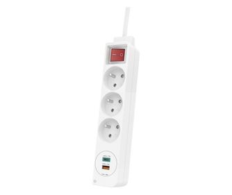 Удължител, Hama, 1,4 м, USB C, Бял