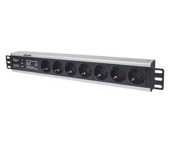Intellinet 714006 разпределител на напрежение (PDU) 7 Изход(и) за променлив ток 1.5U Черен