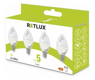 Żarówka Retlux REL 35, LED C37, 4x5W, E14, ciepła