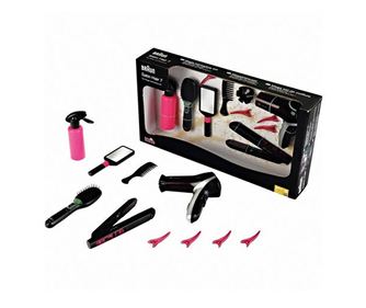 Set hairstylist Klein Braun Satin Hair 7 cu uscator de par, placa pentru indreptat si perie