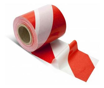TAŚMA OSTRZEG. 80mm x 100m (BIAŁO-CZERW)