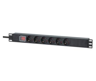 Intellinet 714914 разпределител на напрежение (PDU) 6 Изход(и) за променлив ток 1U Черен