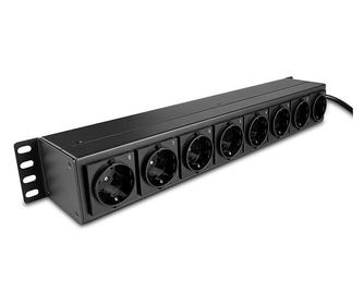 Lindy 73025 разпределител на напрежение (PDU) 8 Изход(и) за променлив ток 1.5U Черен