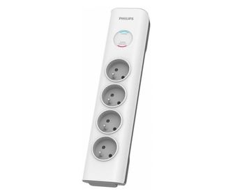 Удължител, Philips, 4 гнезда, 2 м, бял