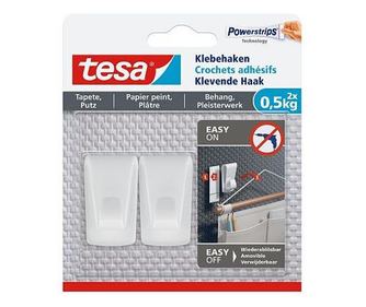 Tesa tesa Klebehaken, 0,5 kg strukturierte Oberflächen