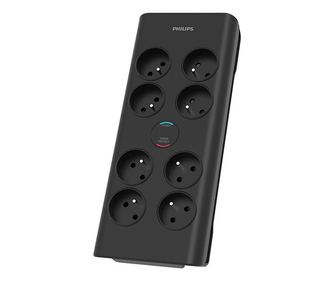 Philips SPN7080BA/60 предпазител от пренапрежение Черен 8 Изход(и) за променлив ток 2 м