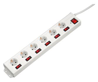 Hama 137239 разклонител 1,4 м 6 Изход(и) за променлив ток На закрито Бяла