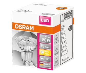Osram Star PAR16 stakleno kućište/6.9W/575lm/2700K/GU10/230V/36 stupnjeva/83lm/W LED spot žarulja (STPAR168036°6.9W/2700KGU10)