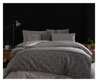Kétszemélyes ágynemű, Majoli Bahar Home Collection, 100% pamut ranforce, 144 TC, 4 darab, Szürke, Pallas Grey