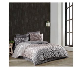 Kétszemélyes ágynemű, Majoli Bahar Home Collection, 100% ranforce pamut, 144 TC, 4 darab, Barna, Prime Brown
