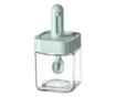 Recipient pentru Depozitarea Condimentelor, Cyrax, Borcan din Sticla, Capac si Lingura Incorporate, Uz Casnic, 300 ml, 7.1x7.1x1