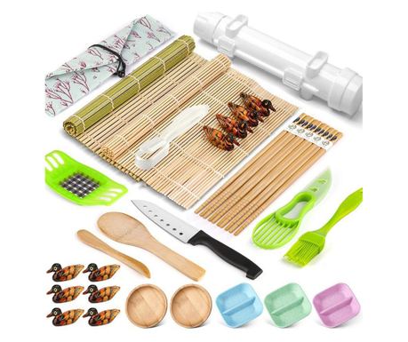 Sushi Készlet, Flippy, 31 Részes Sushi Tartozék Készlet, HÁZI Készlet, Késsel, Formákkal, Evőpálcikákkal