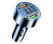 Auto punjač 5 u 1, Flippy, 3 x USB Fast Charge QC3.1 i 2 x Type C, PD 65W, Crna