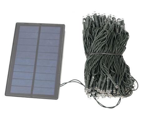 Коледна светлинна гирлянда, 22 метра, 200 LED, Топло бяло, Соларна, Линейна, За вътре и вън, Flippy