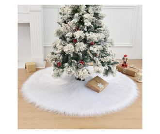 Bijela Haipai božićna prostirka za drvo, promjer 78 cm, krzno debljine 2,5-3 cm, bijela