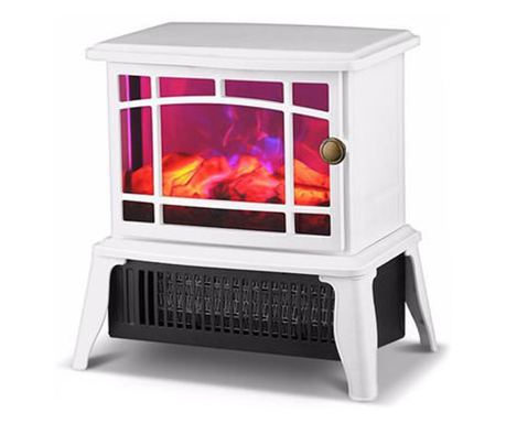 Elektrický krb Flippy, 1500W, s efektom plameňa, 25 x 16 x 25 cm, biela