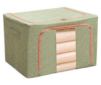 Skládací úložná krabice, Flippy, se zipem, 100 L, textil, 60x42x40 cm, kovový rám, stabilní plastová základna, Ver