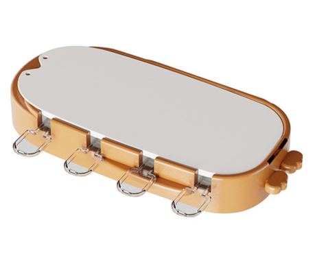 Forma pentru inghetata Flippy, 4 compartimente, forme cu animalute, materialsilicon si ABS, 21 x 12.8 x 3cm, portocaliu