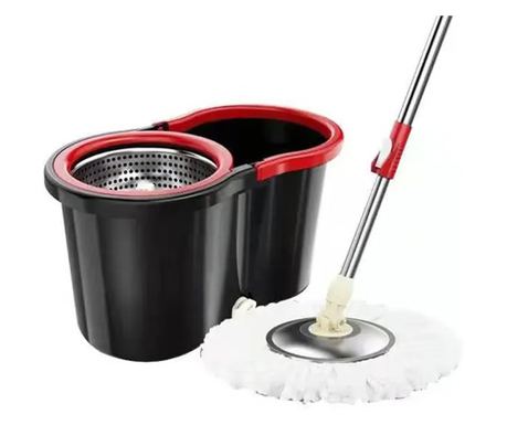 Set vrtečega mopa Flippy z vedrom, plastični in mikrovlaknasti material, vzdržljiv, z odtočnim čepom, odstranljivim delom, za no