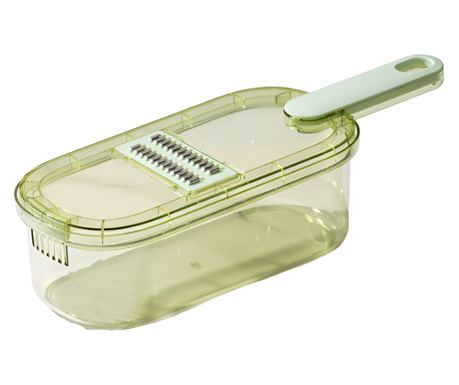 Feliator Multifunctional, Cyrax, 3 in 1, pentru Fructe si Legume, 6 Piese, Maner, Lame de Inox, Recipient Stocare, Protectie Man