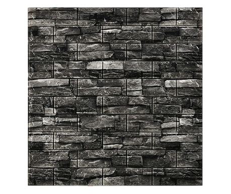 Σετ 10 Πλακίδια Ταπετσαρίας 3D, Flippy, 70 x 77 εκ., Πάχος 3 χιλ., από Πολυαιθυλένιο, Μοντέλο Τούβλο, Καλυπτόμενη επιφάνεια 5.3 