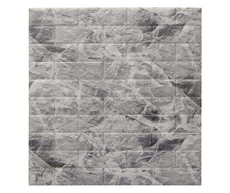 Σετ 10 Πλάκες Ταπετσαρίας 3D, Flippy, 70 x 77 εκ., Πάχος 3 χιλ., από Πολυαιθυλένιο, Μοντέλο Τούβλο, Καλυπτόμενη επιφάνεια 5.3 τ.