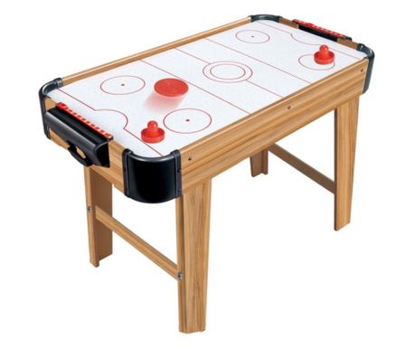Stůl na Air Hockey Graffiti s dlouhými nohami, Flippy, dřevo, 2 puky, tabulka skóre, 2 tlačítka, 76x38x61 cm, hnědá