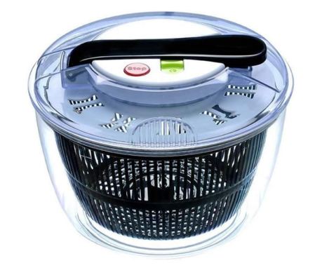 Uscător Manual pentru Salată și Verdeturi, Cyrax, Plastic, 20x20x25 cm, Capacitate 5L, Negru