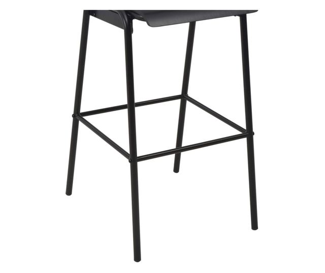 Barski stoli, 4 kosi, črni, masivni vezani les, jeklo