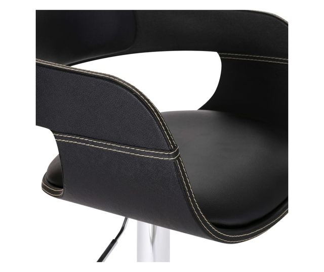 Barski stol, črn, umetno usnje