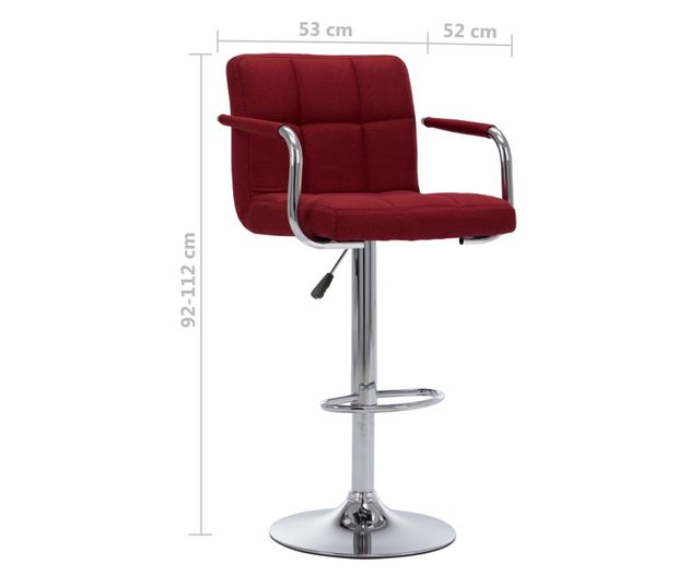 Barski stol, vinsko rdeč, blago