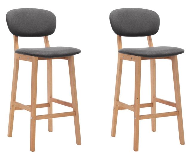 Barski stoli, 2 kosa, temno siva, blago