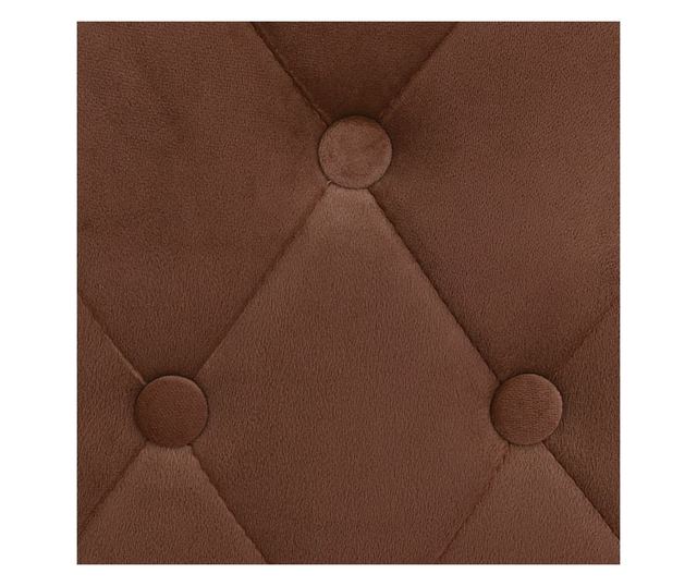 Barski stoli, 2 kosa, rjavi, žamet