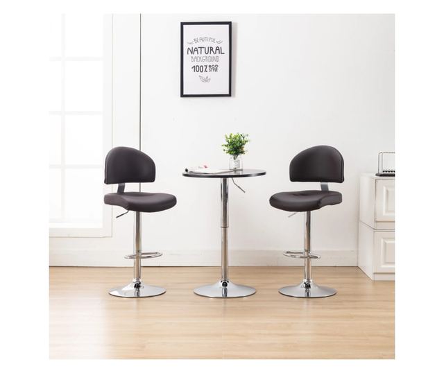 Barski stoli, 2 kosa, rjavo umetno usnje