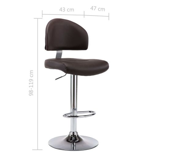 Barski stoli, 2 kosa, rjavo umetno usnje