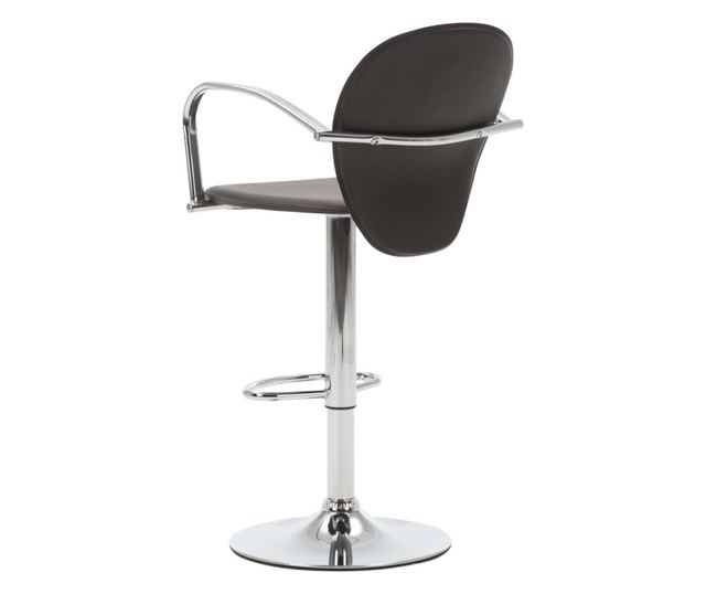 Barski stoli z naslonjali za roke, 2 kosa, rjavo umetno usnje