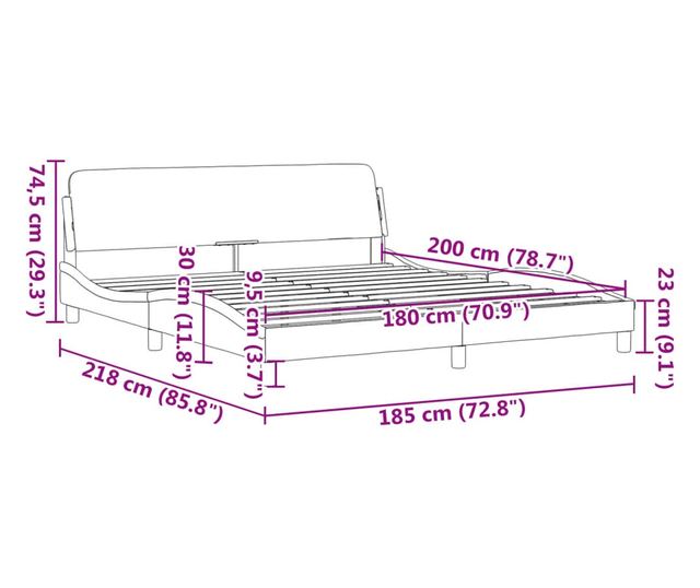 fekete bársony ágykeret matrac nélkül 180 x 200 cm