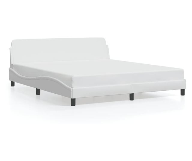Легло с матрак, бяло, 180x200 см, изкуствена кожа