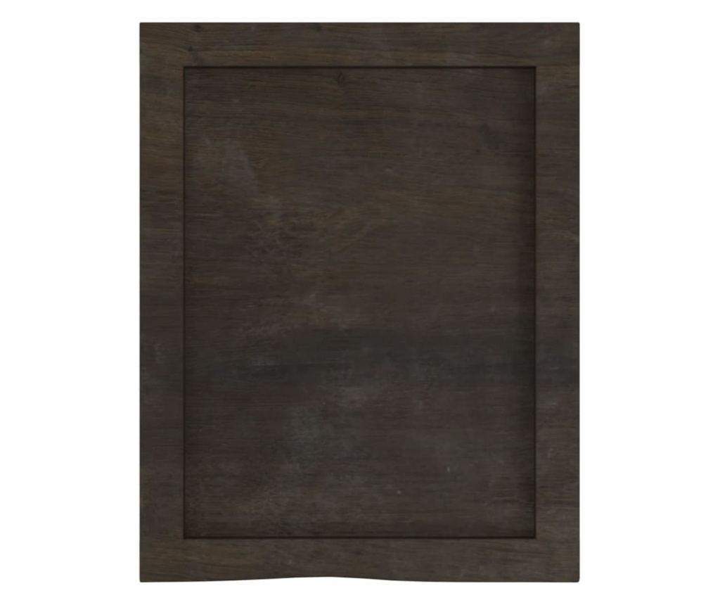 Sötétszürke falpolc 40x50x6 cm tömör, pácolt tölgyfa - 4