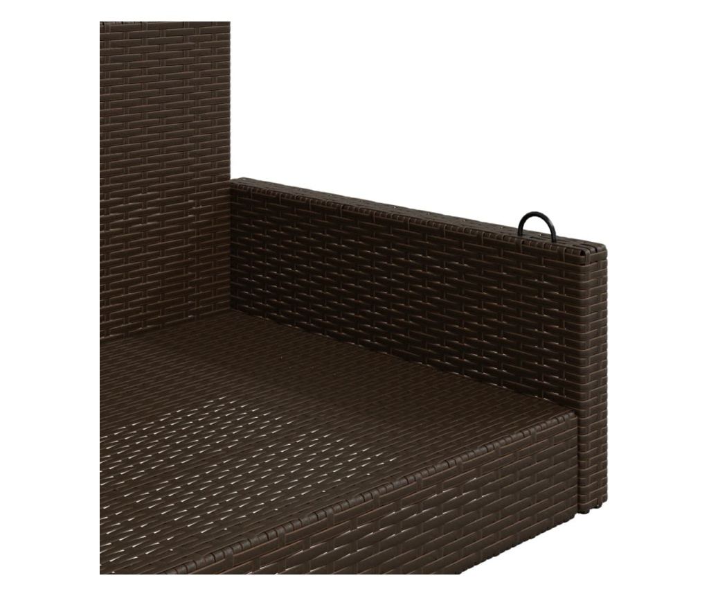 Houpací lavice hnědá 119 x 56 x 48 cm polyratan - 7
