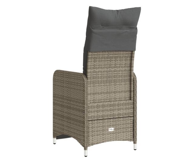 szürke polyrattan dönthető kerti szék párnákkal