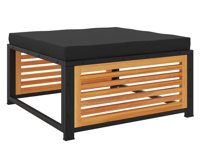 Градински комплект диван с възглавници, 8 части, акация масив