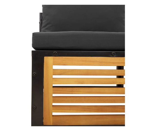 Градински комплект диван с възглавници, 3 части, акация масив