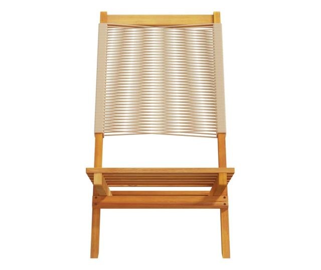 Сгъваеми градински столове, 4 бр, бежови, акация масив