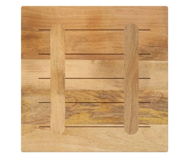 tömör nyers mangófa négyzet alakú asztallap 50x50x2,5 cm