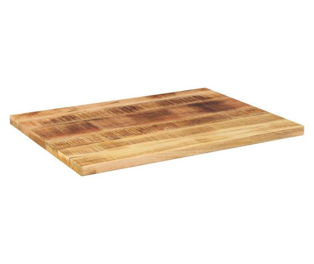 tömör nyers mangófa téglalap alakú asztallap 80x70x2,5 cm