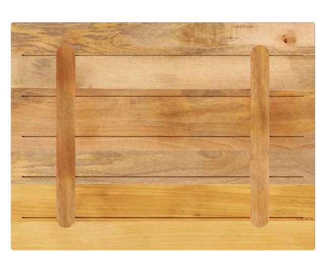 tömör nyers mangófa téglalap alakú asztallap 80x60x1,5 cm