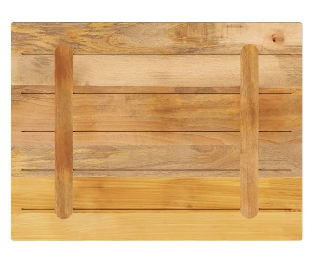 tömör nyers mangófa téglalap alakú asztallap 80x70x2,5 cm