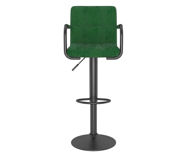 Barski stoli, 2 kosa, temno zeleni, žamet